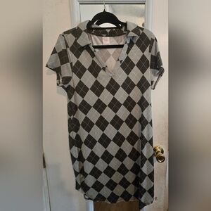 different shades of green Argyle Dress